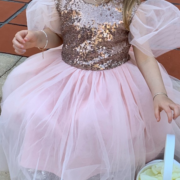 Handmade Formal Sequin Flower Girl Dress - Picture 3 of 11